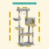 imagePAWZ Road Christmas Cat Tree 72 Inches Tall Cat Tower with 2 Perches 2 Condos and Spacious Hammock Attractive Cat House with Xmas Tree Scratcher 7 Scratching Posts for Large CatsGray