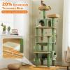 imagePAWZ Road Christmas Cat Tree 72 Inches Tall Cat Tower with 2 Perches 2 Condos and Spacious Hammock Attractive Cat House with Xmas Tree Scratcher 7 Scratching Posts for Large CatsGreen