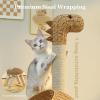 imagePAWZ Road Modern Cat Tree 46 Cat Dinosaur Tower with Scratching Post Large Rattan Cats House in 18 Diameter Wicker Cats Bed with Removable Mat
