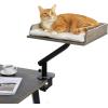 imagePAWZ Road Cat Desk Bed Wooden Cat Bed for Desk Supports Up to 50 lbs 360 Rotation ampamp Adjustable Nest Desktop Attachment Cats Hammock for Table BeigeGray