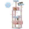 imagePAWZ Road Christmas Cat Tree 72 Inches Tall Cat Tower with 2 Perches 2 Condos and Spacious Hammock Attractive Cat House with Xmas Tree Scratcher 7 Scratching Posts for Large CatsBlue
