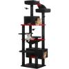 imagePAWZ Road Christmas Cat Tree 72 Inches Tall Cat Tower with 2 Perches 2 Condos and Spacious Hammock Attractive Cat House with Xmas Tree Scratcher 7 Scratching Posts for Large CatsBlack
