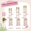 imageFloor to Ceiling Cat Tree Height 85112 Inches Adjustable Tall Cat Tower 7 Tiers Activity Climbing Tower Large Cat Tree with Cozy Hammocks 5 Platforms and Scratching Posts for Indoor CatsBeigePink