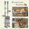 imageFloor to Ceiling Cat Tree Height 85112 Inches Adjustable Tall Cat Tower 7 Tiers Activity Climbing Tower Large Cat Tree with Cozy Hammocks 5 Platforms and Scratching Posts for Indoor CatsBeigeGray