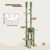 imageFloor to Ceiling Cat Tree Height 85112 Inches Adjustable Tall Cat Tower 7 Tiers Activity Climbing Tower Large Cat Tree with Cozy Hammocks 5 Platforms and Scratching Posts for Indoor CatsBeigeGreen