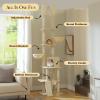 imageFloor to Ceiling Cat Tree Height 85112 Inches Adjustable Tall Cat Tower 7 Tiers Activity Climbing Tower Large Cat Tree with Cozy Hammocks 5 Platforms and Scratching Posts for Indoor CatsBeigeCream