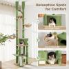 imageFloor to Ceiling Cat Tree Height 85112 Inches Adjustable Tall Cat Tower 7 Tiers Activity Climbing Tower Large Cat Tree with Cozy Hammocks 5 Platforms and Scratching Posts for Indoor CatsBeigeGreen