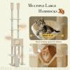 imageFloor to Ceiling Cat Tree Height 85112 Inches Adjustable Tall Cat Tower 7 Tiers Activity Climbing Tower Large Cat Tree with Cozy Hammocks 5 Platforms and Scratching Posts for Indoor CatsBeigeCream