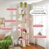 imageFloor to Ceiling Cat Tree Height 85112 Inches Adjustable Tall Cat Tower 7 Tiers Activity Climbing Tower Large Cat Tree with Cozy Hammocks 5 Platforms and Scratching Posts for Indoor CatsBeigePink