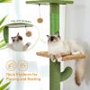 imageFloor to Ceiling Cat Tree Height 85112 Inches Adjustable Tall Cat Tower 7 Tiers Activity Climbing Tower Large Cat Tree with Cozy Hammocks 5 Platforms and Scratching Posts for Indoor CatsBeigeGreen