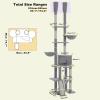 imageFloor to Ceiling Cat Tree Height 85112 Inches Adjustable Tall Cat Tower 7 Tiers Activity Climbing Tower Large Cat Tree with Cozy Hammocks 5 Platforms and Scratching Posts for Indoor CatsBeigeGray