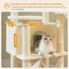 imagePAWZ Road 38quot MultiLevel Cactus Cat Tree with Scratching Posts Cozy Condo and Hammock  Stylish Cat Tower for Indoor CatsBeige