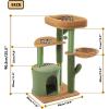 imagePAWZ Road 38quot MultiLevel Cactus Cat Tree with Scratching Posts Cozy Condo and Hammock  Stylish Cat Tower for Indoor CatsCactus Green