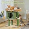 imagePAWZ Road 38quot MultiLevel Cactus Cat Tree with Scratching Posts Cozy Condo and Hammock  Stylish Cat Tower for Indoor CatsCactus Green