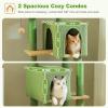 imagePAWZ Road 38quot MultiLevel Cactus Cat Tree with Scratching Posts Cozy Condo and Hammock  Stylish Cat Tower for Indoor CatsCactus Green