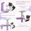 imagePAWZ Road 38quot MultiLevel Cactus Cat Tree with Scratching Posts Cozy Condo and Hammock  Stylish Cat Tower for Indoor CatsPurple