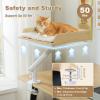 imagePAWZ Road Cat Desk Bed for Indoor Cats Cat Bed for Desk Supports Up to 50 lbs 360 Rotation ampamp Adjustable Nest Desktop Attachment Cats Hammock for Table GrayBeige