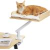 imagePAWZ Road Cat Desk Bed for Indoor Cats Cat Bed for Desk Supports Up to 50 lbs 360 Rotation ampamp Adjustable Nest Desktop Attachment Cats Hammock for Table GrayBeige