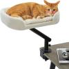 imagePAWZ Road Cat Desk Bed for Indoor Cats Cat Bed for Desk Supports Up to 50 lbs 360 Rotation ampamp Adjustable Nest Desktop Attachment Cats Hammock for Table GrayBeige