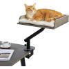 imagePAWZ Road Cat Desk Bed for Indoor Cats Cat Bed for Desk Supports Up to 50 lbs 360 Rotation ampamp Adjustable Nest Desktop Attachment Cats Hammock for Table GrayGray