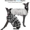 imagePAWZ Road Dog Winter Coat with 5 Layers Warm Material Reversible Dog Clothes with 2 Sides Dog Jacket Outdoor Water Repellent Green Plaid 2XLBeige Plaid