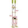 imageFloor to Ceiling Cat Tree Height 85112 Inches Adjustable Tall Cat Tower 7 Tiers Activity Climbing Tower Large Cat Tree with Cozy Hammocks 5 Platforms and Scratching Posts for Indoor CatsBeigePink