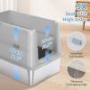 imagePAWZ Road Stainless Steel Cat Litter Box XL Extra Large Enclosed Litter Box with NonSticky Metal Pan 16quot High Sidesampamp AntiLeakage with Scoop Front ampamp Top Dual Entry for Big Cats GrayGray