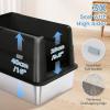 imagePAWZ Road Stainless Steel Cat Litter Box XL Extra Large Enclosed Litter Box with NonSticky Metal Pan 16quot High Sidesampamp AntiLeakage with Scoop Front ampamp Top Dual Entry for Big Cats GrayBlack