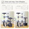 imagePAWZ Road 54 Inch Cat Tree with Condo ampamp MultiLevel Platforms Sisal Scratching Posts ampamp Pad and Hanging Balls for Indoor CatsDark Drey
