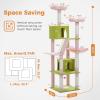 image:imagePAWZ Road 70 Inch Cat Tower Pink Cat Tree with 2 Cozy Condos 2 Plush Perch Large Basket 2 Scraching Pad amp 6 Scraching Posts for Indoor Cats Large Adult