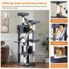image:imagePAWZ Road 70 Inch Cat Tower Tall Cat Tree with 2 Cozy Condos 2 Plush Perch Large Basket 2 Scraching Pad amp 6 Scraching Posts for Indoor Cats Large Adult Dark Gray