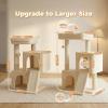 image:imagePAWZ Road Cat Tree 35 Inches Cat Tower with Dual Condos for Adult CatsEnlarged Top Perch Scratching PostsampPad for Indoor CatsGrayBeige