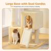 image:imagePAWZ Road Cat Tree 35 Inches Cat Tower with Dual Condos for Adult CatsEnlarged Top Perch Scratching PostsampPad for Indoor CatsGrayBeige