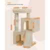 image:imagePAWZ Road Cat Tree 35 Inches Cat Tower with Dual Condos for Adult CatsEnlarged Top Perch Scratching PostsampPad for Indoor CatsGrayBeige