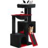 image:imagePAWZ Road Cat Tree 35 Inches Cat Tower with Dual Condos for Adult CatsEnlarged Top Perch Scratching PostsampPad for Indoor CatsGrayBlackRed