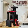 image:imagePAWZ Road Cat Tree 35 Inches Cat Tower with Dual Condos for Adult CatsEnlarged Top Perch Scratching PostsampPad for Indoor CatsGrayBlackRed