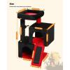 image:imagePAWZ Road Cat Tree 35 Inches Cat Tower with Dual Condos for Adult CatsEnlarged Top Perch Scratching PostsampPad for Indoor CatsGrayBlackRed