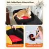 image:imagePAWZ Road Cat Tree 35 Inches Cat Tower with Dual Condos for Adult CatsEnlarged Top Perch Scratching PostsampPad for Indoor CatsGrayBlackRed
