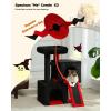 image:imagePAWZ Road Cat Tree 35 Inches Cat Tower with Dual Condos for Adult CatsEnlarged Top Perch Scratching PostsampPad for Indoor CatsGrayBlackRed