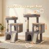 image:imagePAWZ Road Cat Tree 35 Inches Cat Tower with Dual Condos for Adult CatsEnlarged Top Perch Scratching PostsampPad for Indoor CatsGrayGray