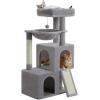 image:imagePAWZ Road Cat Tree 35 Inches Cat Tower with Dual Condos for Adult CatsEnlarged Top Perch Scratching PostsampPad for Indoor CatsGrayGray