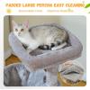 image:imagePAWZ Road Cat Tree 35 Inches Cat Tower with Dual Condos for Adult CatsEnlarged Top Perch Scratching PostsampPad for Indoor CatsGrayGray