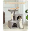 image:imagePAWZ Road Cat Tree 35 Inches Cat Tower with Dual Condos for Adult CatsEnlarged Top Perch Scratching PostsampPad for Indoor CatsGrayGray