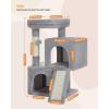 image:imagePAWZ Road Cat Tree 35 Inches Cat Tower with Dual Condos for Adult CatsEnlarged Top Perch Scratching PostsampPad for Indoor CatsGrayGray