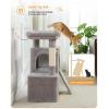image:imagePAWZ Road Cat Tree 35 Inches Cat Tower with Dual Condos for Adult CatsEnlarged Top Perch Scratching PostsampPad for Indoor CatsGrayGray