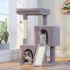 image:imagePAWZ Road Cat Tree 35 Inches Cat Tower with Dual Condos for Adult CatsEnlarged Top Perch Scratching PostsampPad for Indoor CatsGrayGray