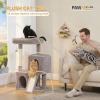 image:imagePAWZ Road Cat Tree 35 Inches Cat Tower with Dual Condos for Adult CatsEnlarged Top Perch Scratching PostsampPad for Indoor CatsGrayGray