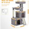 image:imagePAWZ Road Cat Tree 35 Inches Cat Tower with Dual Condos for Adult CatsEnlarged Top Perch Scratching PostsampPad for Indoor CatsGrayGray