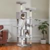 image:imagePAWZ Road 70 Inch Cat Tower Tall Cat Tree with 2 Cozy Condos 2 Plush Perch Large Basket 2 Scraching Pad amp 6 Scraching Posts for Indoor Cats Large Adult Gray