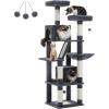 image:imagePAWZ Road 70 Inch Cat Tower Tall Cat Tree with 2 Cozy Condos 2 Plush Perch Large Basket 2 Scraching Pad amp 6 Scraching Posts for Indoor Cats Large Adult Dark Gray